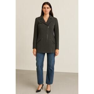 WORTH Womens' Gray asymmetric zip casual jacket shacket size 4